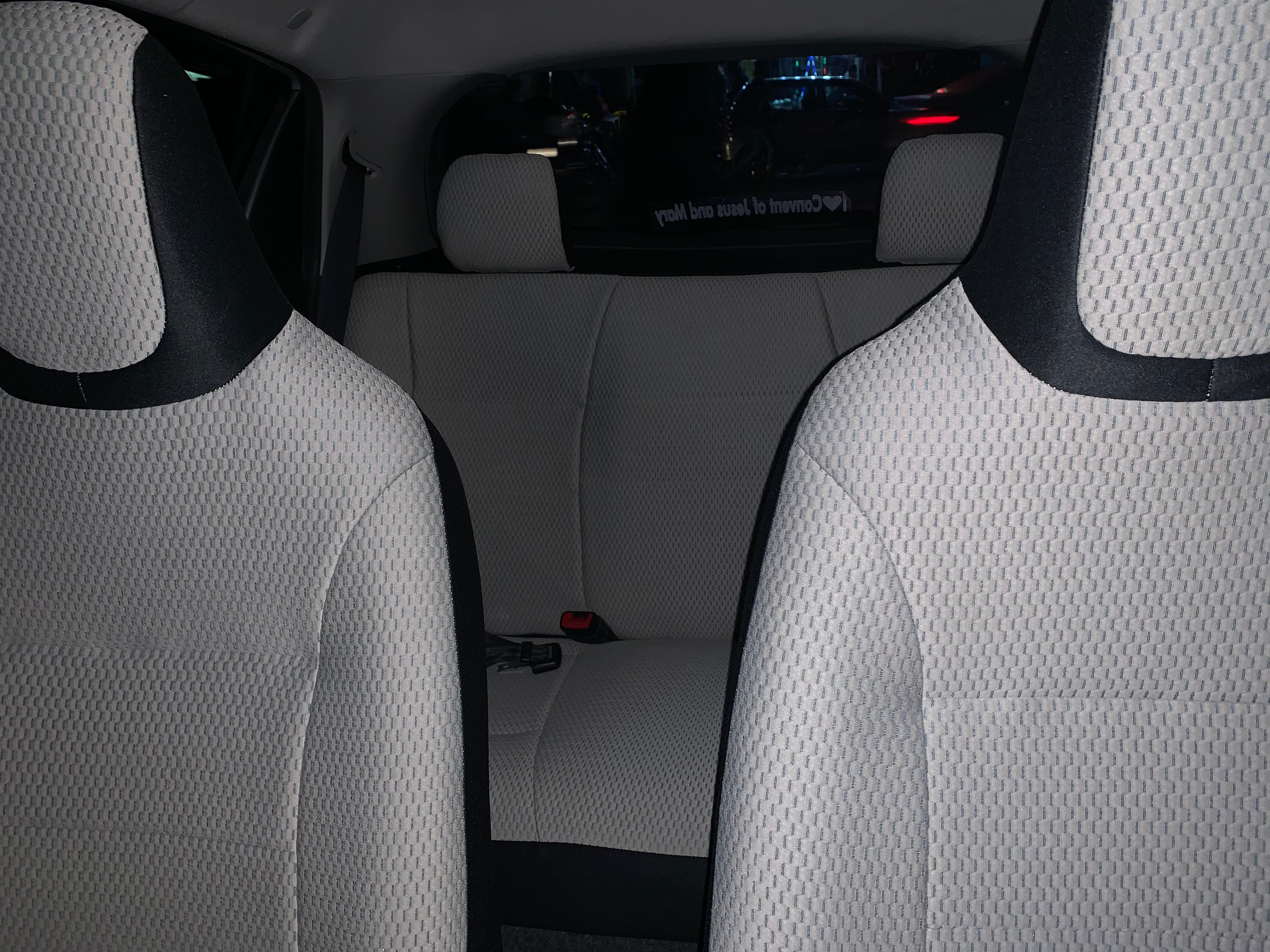 Car seats upholstery – grey honeycomb interior